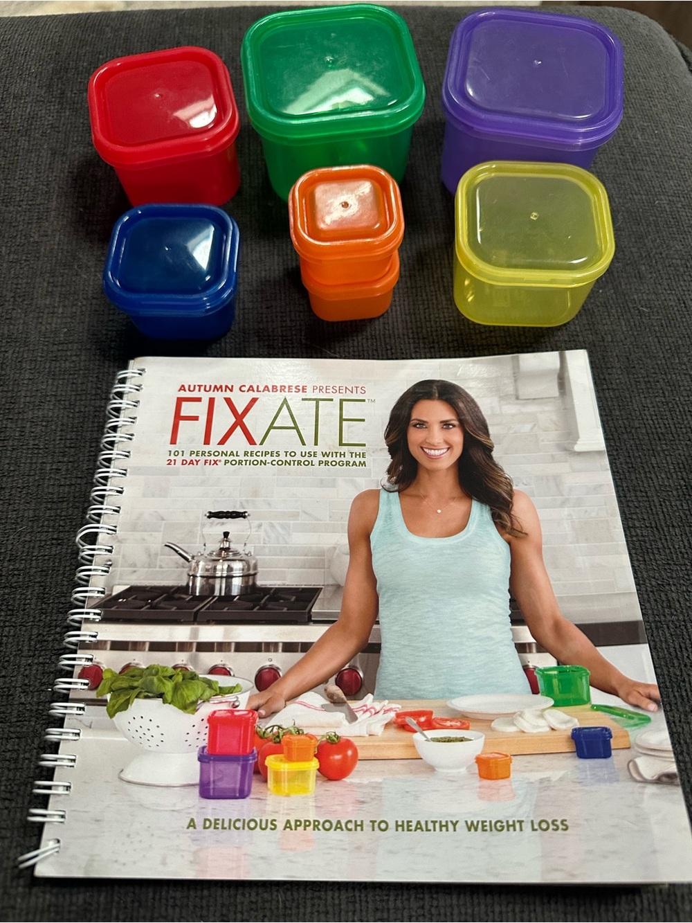 Fixate Cookbook Recipe Book with Portion Control Containers Autumn Calabrese